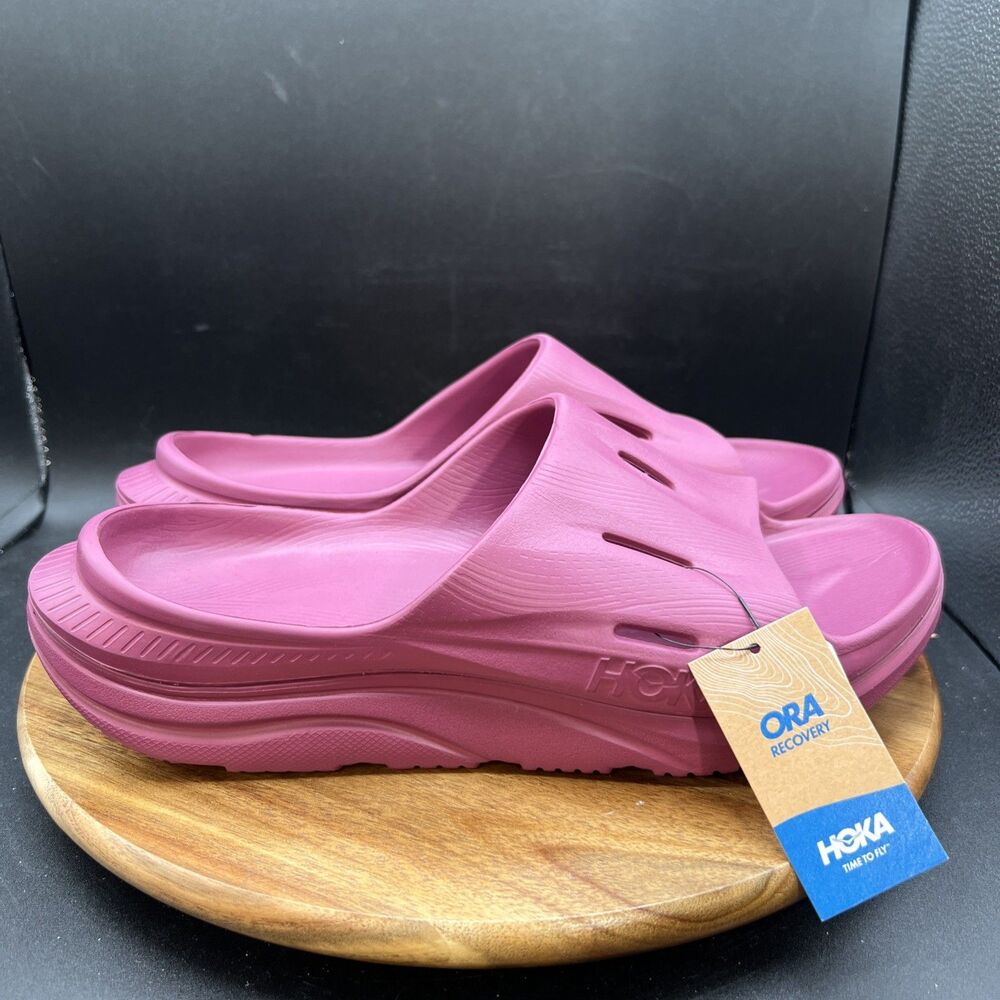 Hoka Men's Size 10 Ora Recovery 3 Beet Root Purple Comfort Slide Sandal Shoes - Picture 3 of 7